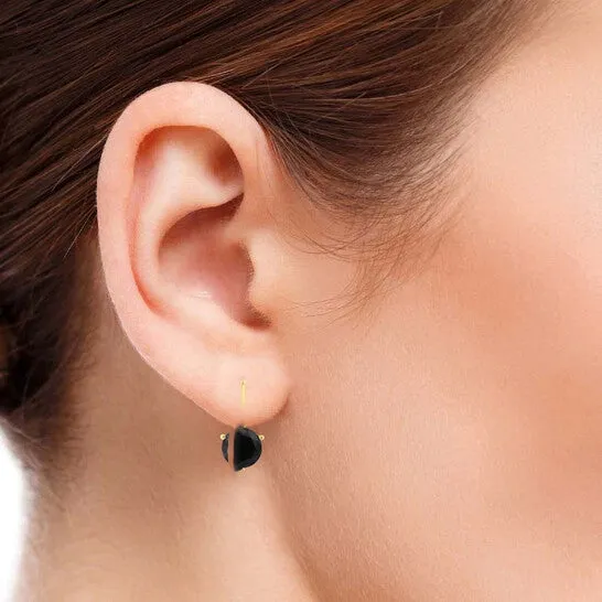 Original Maulijewels 030 Carat Natural Black Round Diamond Martini Leverback Earrings For Womens In 14K Solid Yellow Gold JMS always Earrings Original Maulijewels 030 Carat Natural Black Round Diamond Martini Leverback Earrings For Womens In 14K Solid Yellow Gold JMS always Earrings