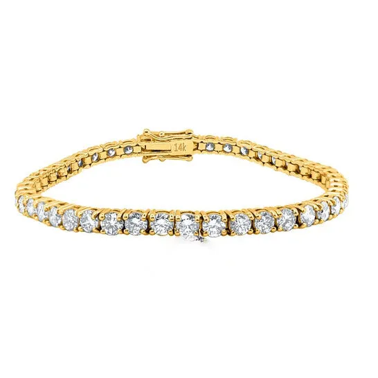 Original Maulijewels 14K Yellow Gold 1000 Cttw Lab Grown Round Diamond Prong Set Tennis Bracelet For Women With 7 Length JMS always Bracelets Original Maulijewels 14K Yellow Gold 1000 Cttw Lab Grown Round Diamond Prong Set Tennis Bracelet For Women With 7 Length JMS always Bracelets