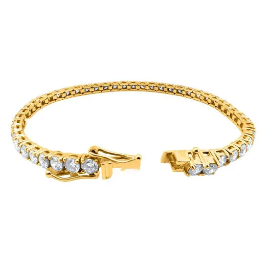 Original Maulijewels 14K Yellow Gold 1000 Cttw Lab Grown Round Diamond Prong Set Tennis Bracelet For Women With 7 Length JMS always Bracelets Original Maulijewels 14K Yellow Gold 1000 Cttw Lab Grown Round Diamond Prong Set Tennis Bracelet For Women With 7 Length JMS always Bracelets