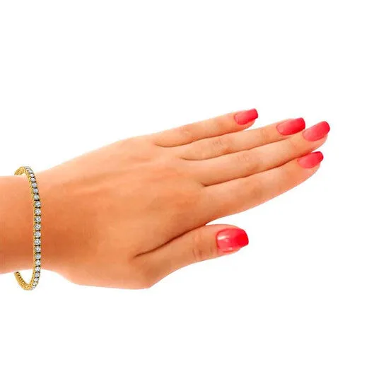 Original Maulijewels 14K Yellow Gold 1000 Cttw Lab Grown Round Diamond Prong Set Tennis Bracelet For Women With 7 Length JMS always Bracelets Original Maulijewels 14K Yellow Gold 1000 Cttw Lab Grown Round Diamond Prong Set Tennis Bracelet For Women With 7 Length JMS always Bracelets