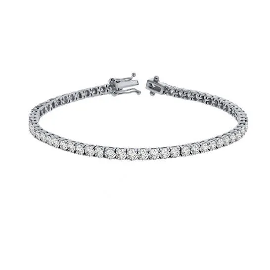 Original MAULIJEWELS 300 Carat Brilliant Cut Lab Grown Diamond Tennis Bracelet For Women In 14K White Solid Gold JMS always Bracelets