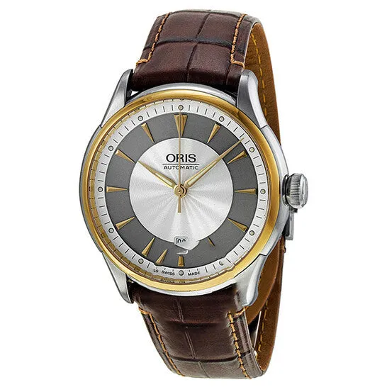 Original Oris Artelier Date Gold Tone Stainless Steel Automatic Mens Watch 73375914351LS JMS always Earrings Original Oris Artelier Date Gold Tone Stainless Steel Automatic Mens Watch 73375914351LS JMS always Earrings