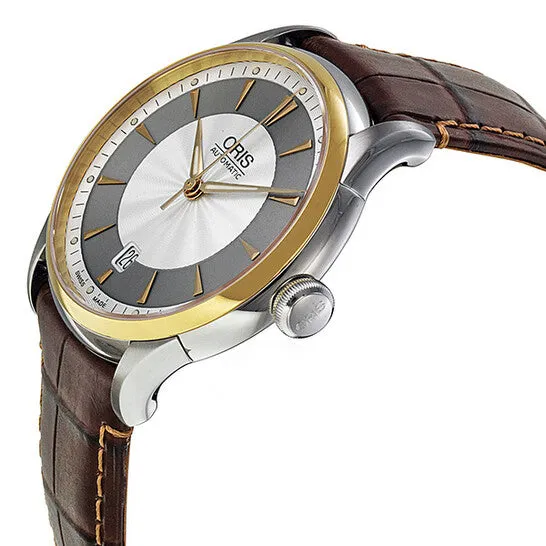 Original Oris Artelier Date Gold Tone Stainless Steel Automatic Mens Watch 73375914351LS JMS always Earrings Original Oris Artelier Date Gold Tone Stainless Steel Automatic Mens Watch 73375914351LS JMS always Earrings