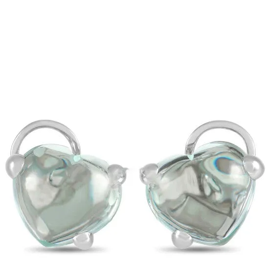 Original PreOwned Pomellato 18K White Gold Aquamarine Clip On Earrings JMS always Earrings Original PreOwned Pomellato 18K White Gold Aquamarine Clip On Earrings JMS always Earrings
