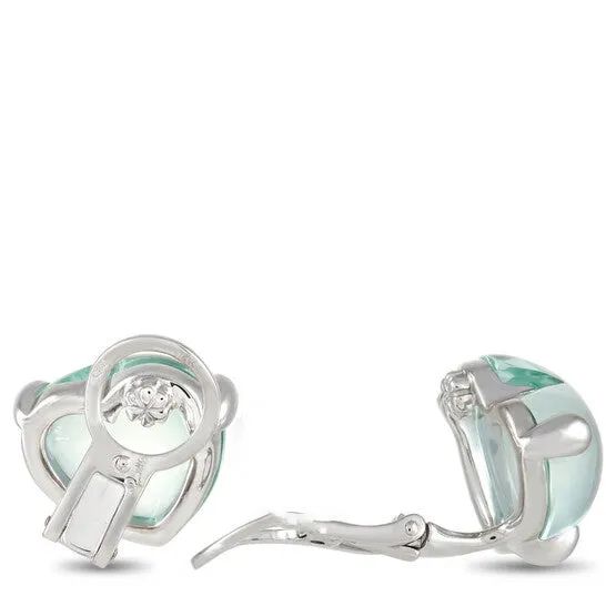 Original PreOwned Pomellato 18K White Gold Aquamarine Clip On Earrings JMS always Earrings Original PreOwned Pomellato 18K White Gold Aquamarine Clip On Earrings JMS always Earrings
