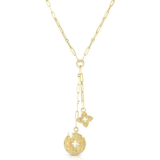 Original Roberto Coin 18K Yellow Gold 014Ct Diamond Venetian Princess Double Medallion Necklace 7773276Aychx JMS always Necklaces Original Roberto Coin 18K Yellow Gold 014Ct Diamond Venetian Princess Double Medallion Necklace 7773276Aychx JMS always Necklaces