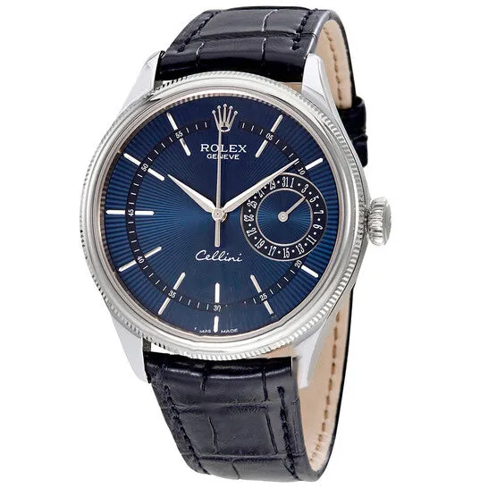 Original Rolex Cellini Blue Guilloche Dial Automatic Mens Leather Watch 50519BLSBLL JMS always Watches Original Rolex Cellini Blue Guilloche Dial Automatic Mens Leather Watch 50519BLSBLL JMS always Watches