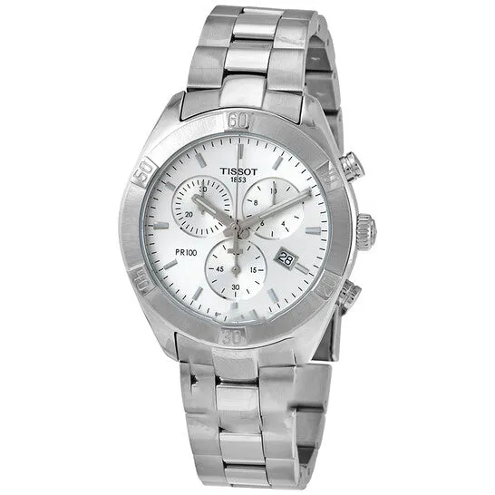 Original Tissot PR 100 Sport Chic Chronograph Quartz Silver Dial Watch T1019171103100 JMS always Watches Original Tissot PR 100 Sport Chic Chronograph Quartz Silver Dial Watch T1019171103100 JMS always Watches