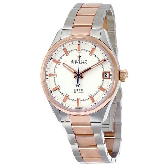 Original Zenith El Primero Espada White Dial Stainless Steel and 18kt Rose Gold Mens Watch 512170465001M2170 JMS always Earrings Original Zenith El Primero Espada White Dial Stainless Steel and 18kt Rose Gold Mens Watch 512170465001M2170 JMS always Earrings