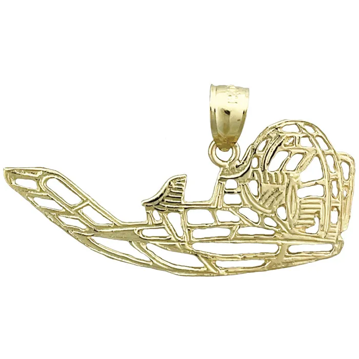 PreStyled Sets 14K Gold 40MM Airboat Pendant Goldia
