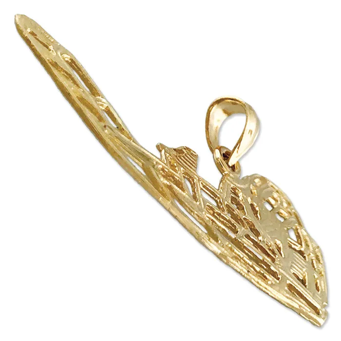 PreStyled Sets 14K Gold 40MM Airboat Pendant Goldia