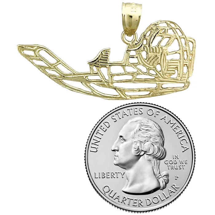 PreStyled Sets 14K Gold 40MM Airboat Pendant Goldia
