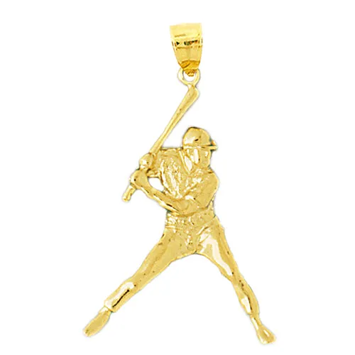 PreStyled Sets Goldia 14K Gold Baseball Batter At Bat Pendant