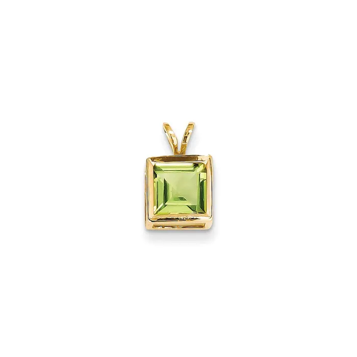 PreStyled Sets Goldia 14K Yellow Gold Peridot bezel pendant
