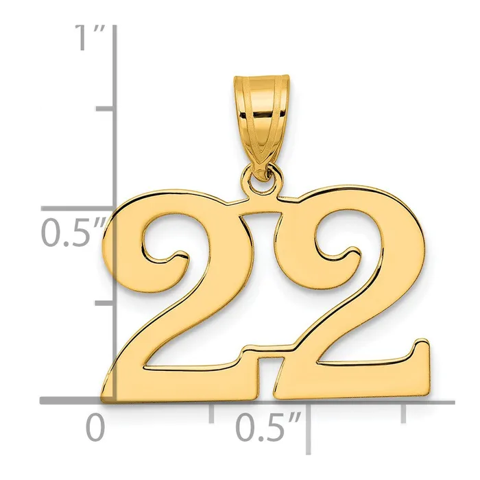 PreStyled Sets Goldia 14k Yellow Gold Polished Number 22 Pendant