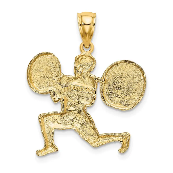 PreStyled Sets Goldia 14k Yellow Gold Solid Polished Weightlifter Pendant