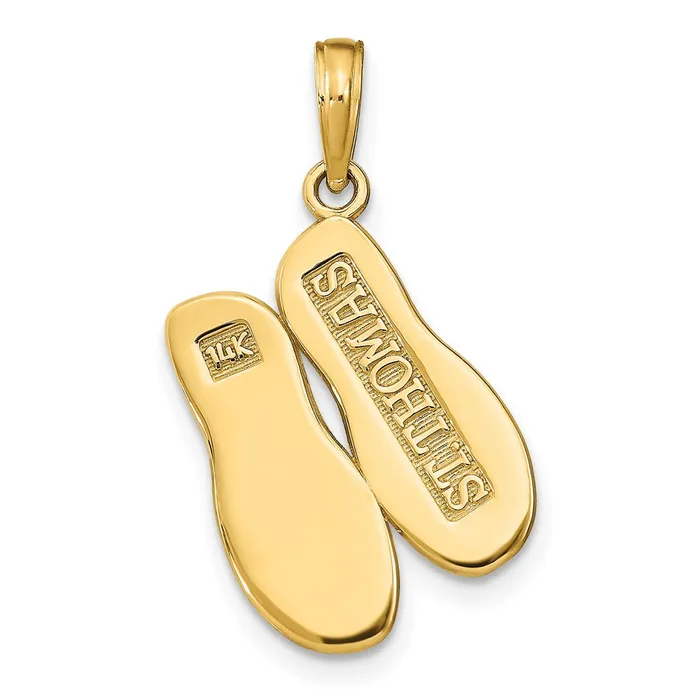 PreStyled Sets Goldia 14k Yellow Gold ST THOMAS Reversible Flip Flops Pendant