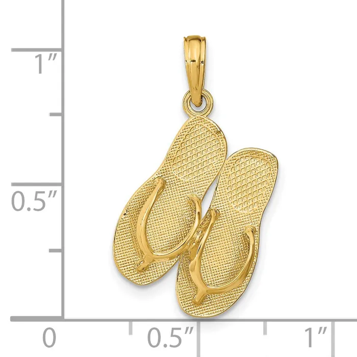 PreStyled Sets Goldia 14k Yellow Gold ST THOMAS Reversible Flip Flops Pendant