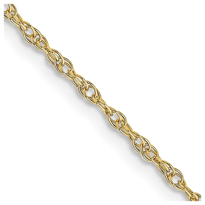 QGold Necklaces 10K Yellow Gold 135mm Carded Cable Rope Chain Necklace
