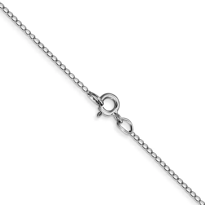 QGold Necklaces 14K White Gold 13 inch Carded 42mm Curb with Spring Ring Clasp Children Necklace Chain Necklace QGold Necklaces 14K White Gold 13 inch Carded 42mm Curb with Spring Ring Clasp Children Necklace Chain Necklace