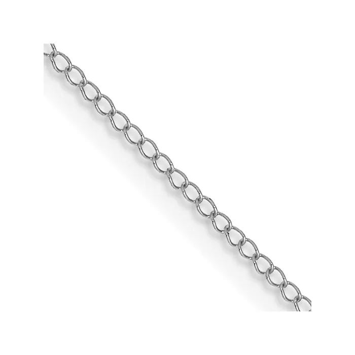 QGold Necklaces 14K White Gold 18 inch Carded 5mm Curb with Spring Ring Clasp Chain Necklace QGold Necklaces 14K White Gold 18 inch Carded 5mm Curb with Spring Ring Clasp Chain Necklace