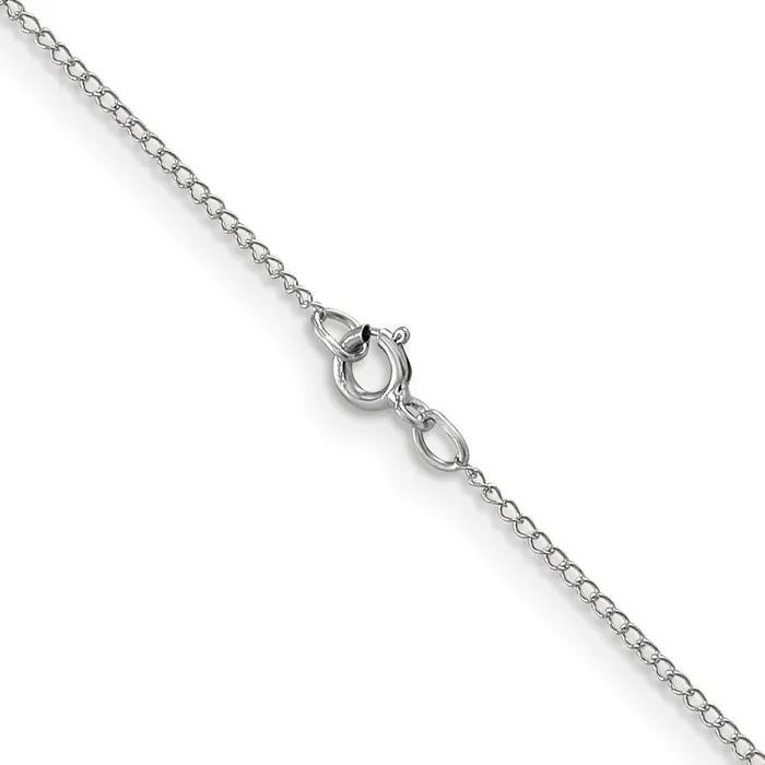 QGold Necklaces 14K White Gold 18 inch Carded 5mm Curb with Spring Ring Clasp Chain Necklace QGold Necklaces 14K White Gold 18 inch Carded 5mm Curb with Spring Ring Clasp Chain Necklace