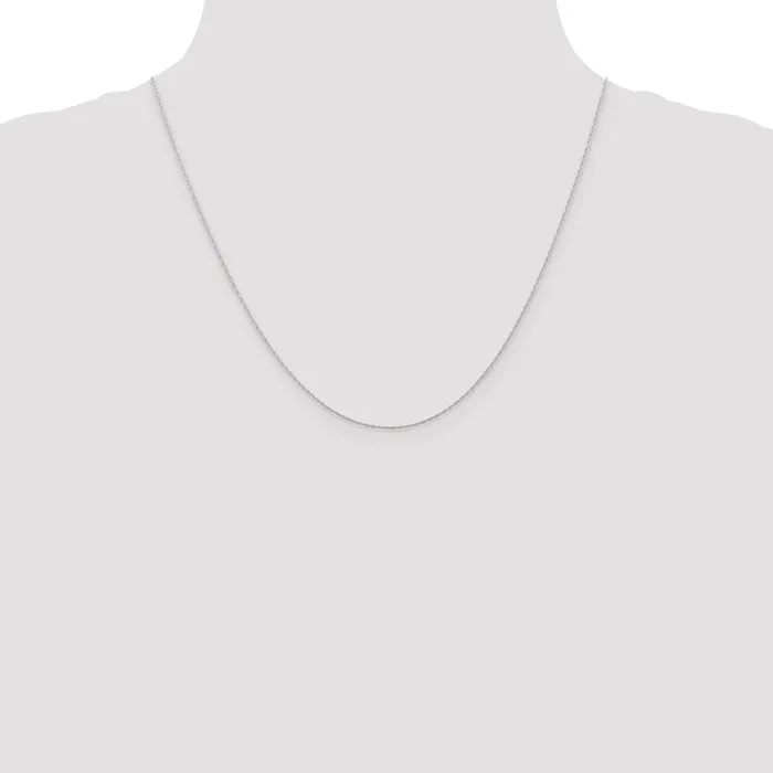 QGold Necklaces 14K White Gold 20 inch Carded 5mm Cable Rope with Spring Ring Clasp Chain Necklace QGold Necklaces 14K White Gold 20 inch Carded 5mm Cable Rope with Spring Ring Clasp Chain Necklace