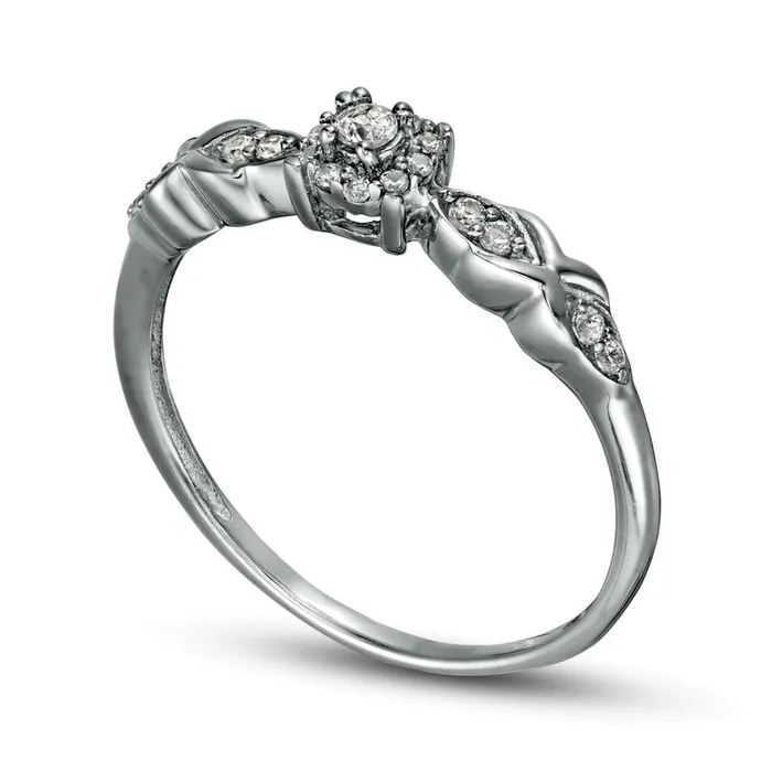 Rings 017 CT TW Natural Diamond Frame Promise Ring in Solid 10K White Gold Goldia Rings 017 CT TW Natural Diamond Frame Promise Ring in Solid 10K White Gold Goldia