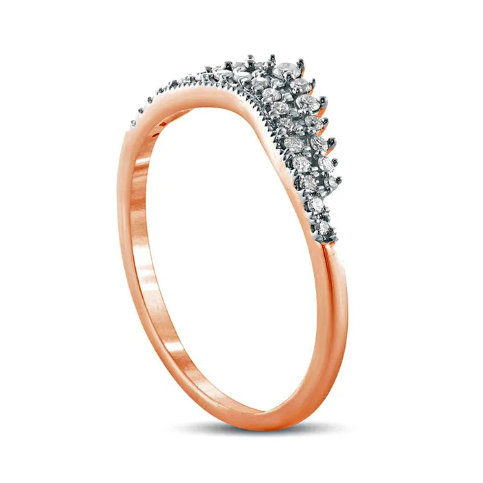 Rings 020 CT TW Natural Diamond Crown Contour Antique VintageStyle Anniversary Band in Solid 10K Rose Gold Goldia Rings 020 CT TW Natural Diamond Crown Contour Antique VintageStyle Anniversary Band in Solid 10K Rose Gold Goldia