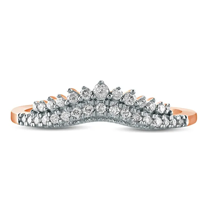 Rings 020 CT TW Natural Diamond Crown Contour Antique VintageStyle Anniversary Band in Solid 10K Rose Gold Goldia Rings 020 CT TW Natural Diamond Crown Contour Antique VintageStyle Anniversary Band in Solid 10K Rose Gold Goldia