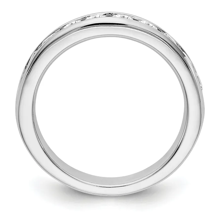 Rings 093ct CZ Solid Real 14K White Gold 1029mm Stone Ladies Wedding Band Ring Goldia