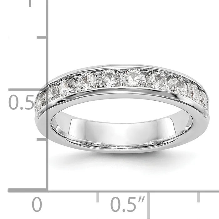 Rings 093ct CZ Solid Real 14K White Gold 1029mm Stone Ladies Wedding Band Ring Goldia