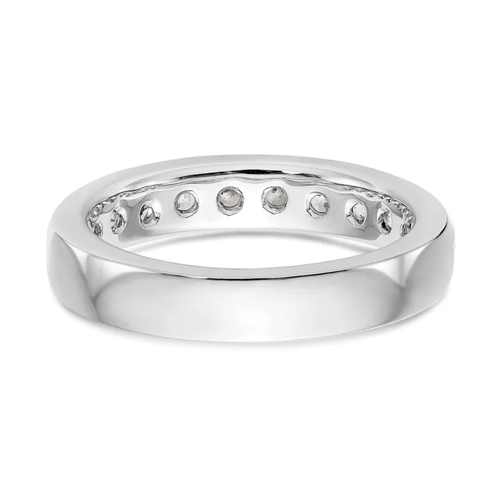 Rings 093ct CZ Solid Real 14K White Gold 1029mm Stone Ladies Wedding Band Ring Goldia