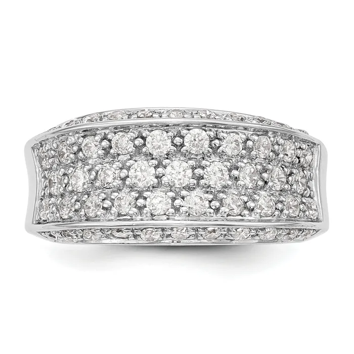 Rings 095ct CZ Solid Real 14K White Gold Wedding Band Ring Goldia