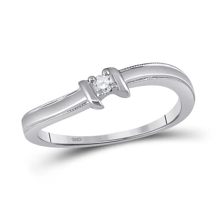 Rings 10k Twotone Gold Round Diamond Solitaire Promise Ring 120 Cttw gndatlanta Rings 10k Twotone Gold Round Diamond Solitaire Promise Ring 120 Cttw gndatlanta