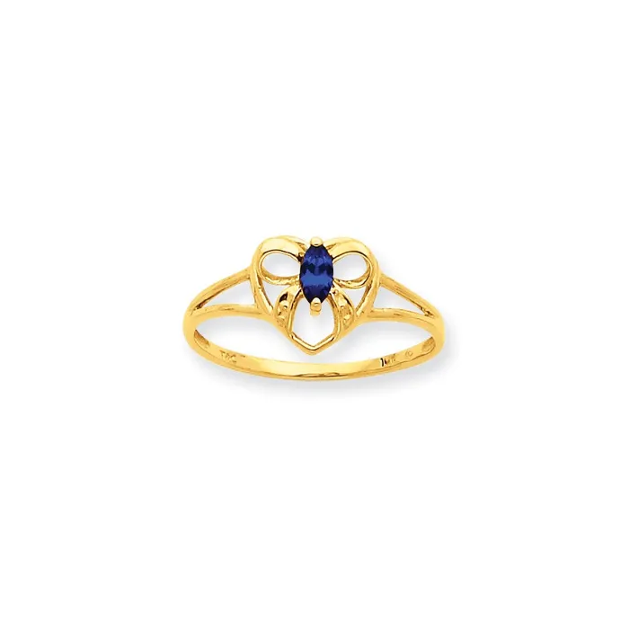 Rings 10K Yellow Gold Polished Geniune Sapphire Birthstone Ring Goldia