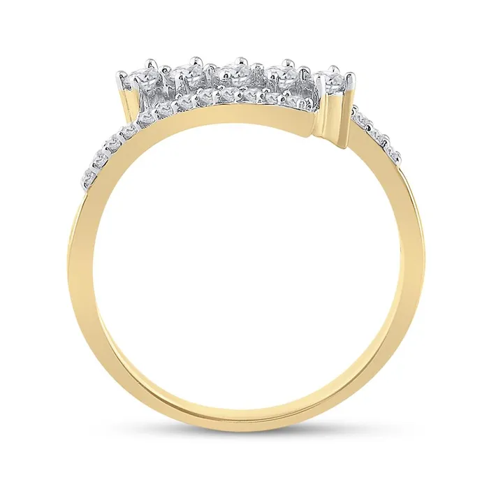 Rings 10k Yellow Gold Round Diamond Bypass Fashion Ring 13 Cttw gndatlanta