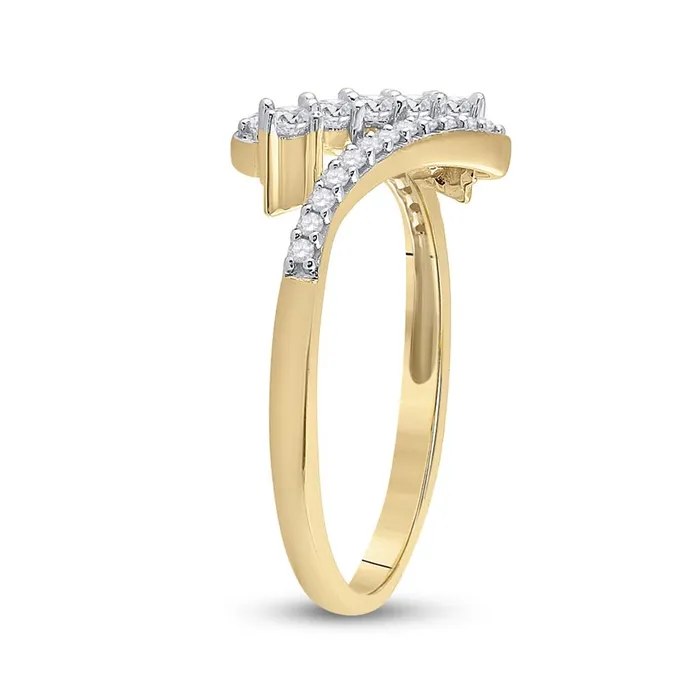 Rings 10k Yellow Gold Round Diamond Bypass Fashion Ring 13 Cttw gndatlanta