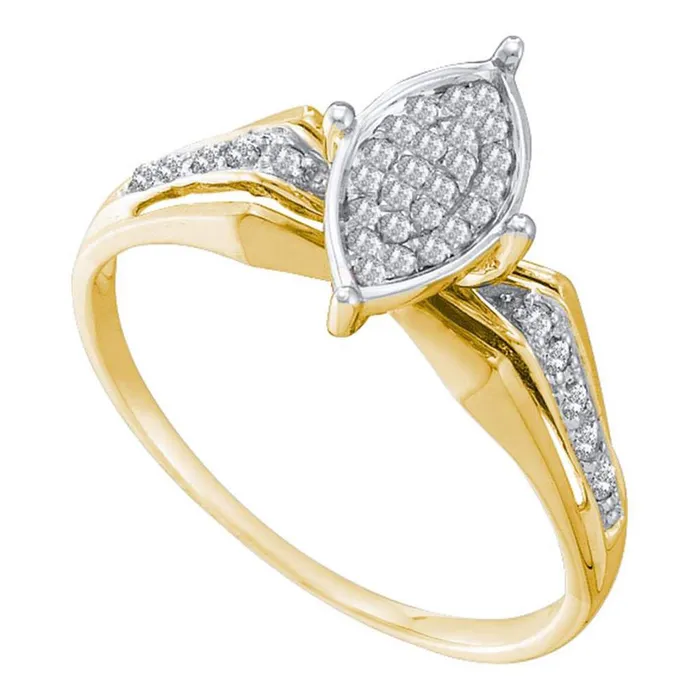 Rings 10k Yellow Gold Round Diamond Marquiseshape Cluster Ring 18 Cttw gndatlanta Rings 10k Yellow Gold Round Diamond Marquiseshape Cluster Ring 18 Cttw gndatlanta