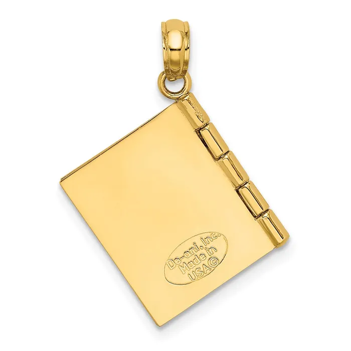 Rings 14k Twotone Gold 3D Enameled LOVING GRANDMA Book Pendant Goldia