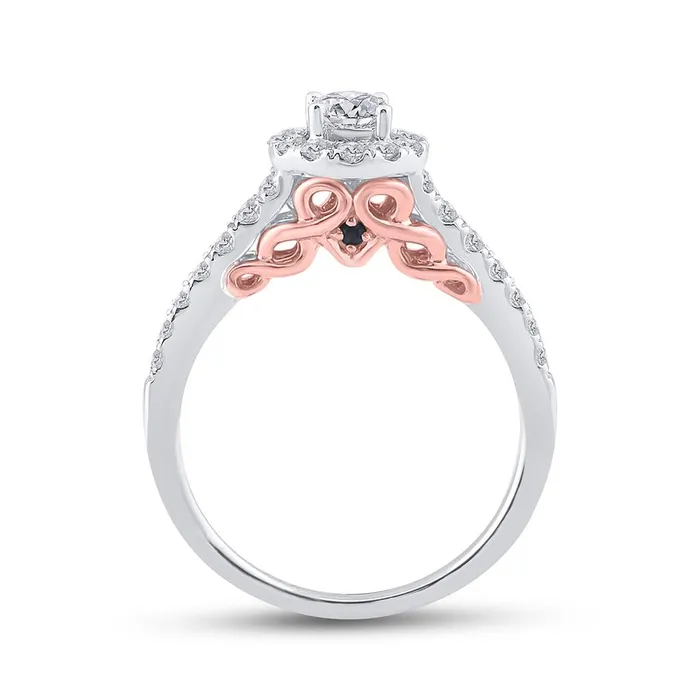 Rings 14k Twotone Gold Round Diamond Bridal Wedding Ring Set 1 Cttw Certified gndatlanta