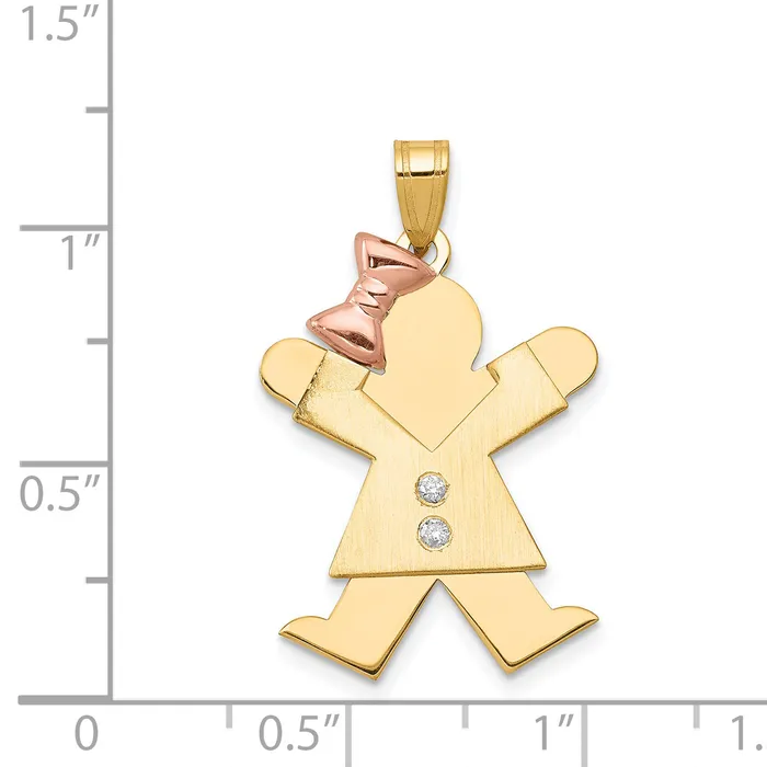 Rings 14k Two tone VS Diamond kid pendant Goldiacom