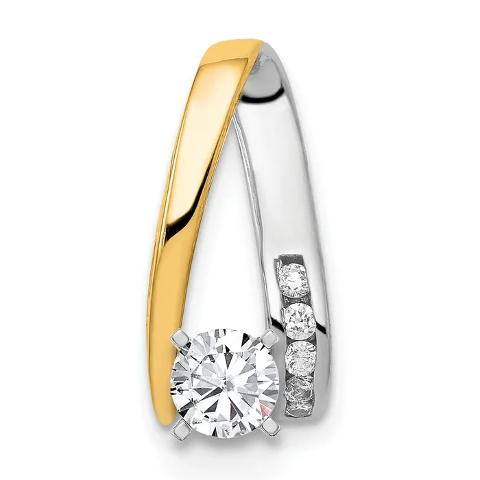 Rings 14k Two Tone VS Diamond Peg Slide Goldiacom
