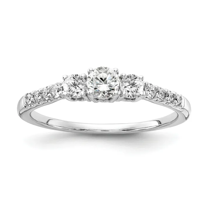 Rings 14k White Gold 12 Ct Lab Grown Diamond VSSI G Three Stone Engagement Ring Goldia Rings 14k White Gold 12 Ct Lab Grown Diamond VSSI G Three Stone Engagement Ring Goldia