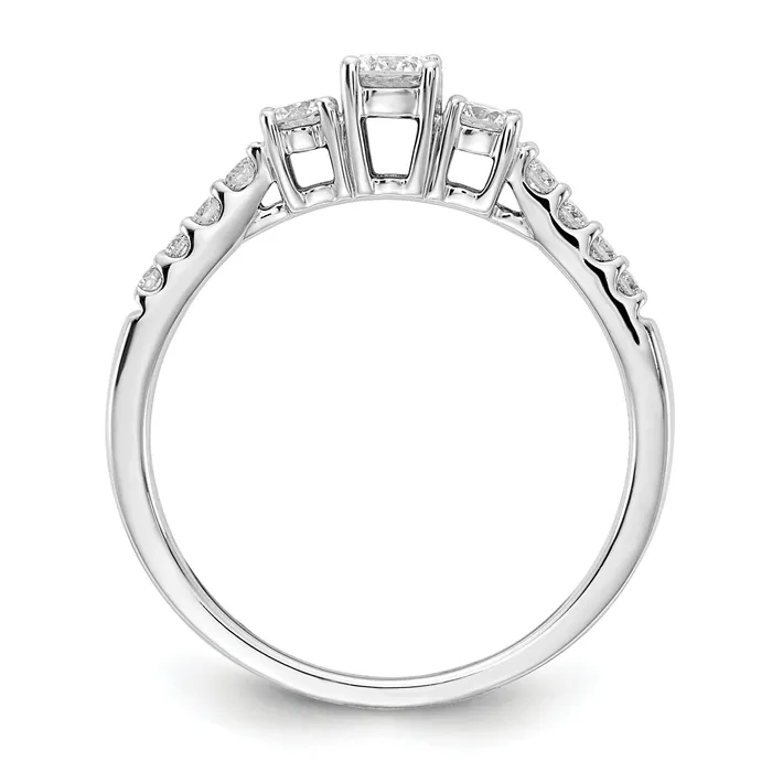 Rings 14k White Gold 12 Ct Lab Grown Diamond VSSI G Three Stone Engagement Ring Goldia