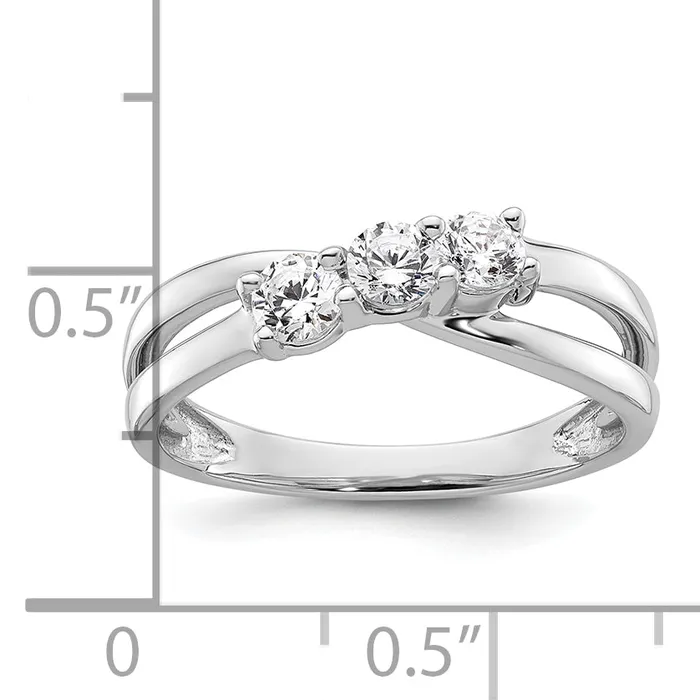 Rings 14k White Gold 12 Ct Lab Grown Diamond VSSI G Three Stone Engagement Ring Goldia