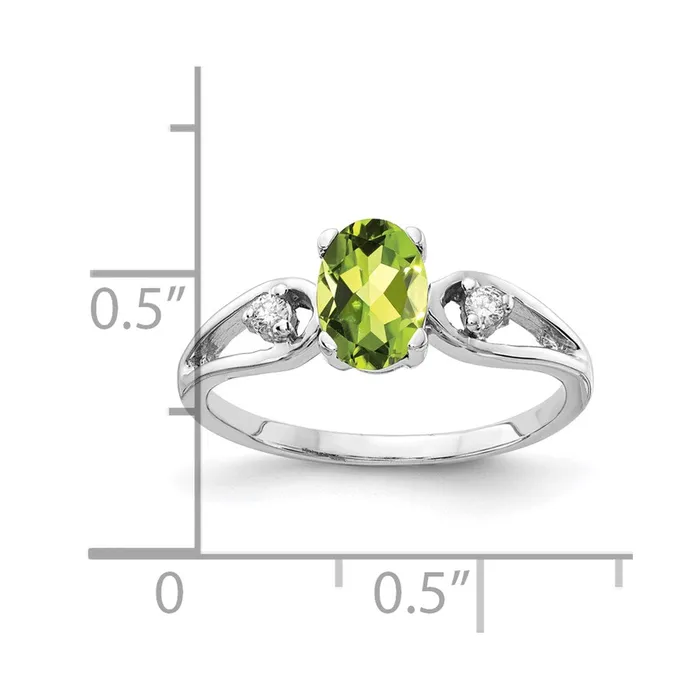 Rings 14k White Gold 7x5mm Oval Peridot Checker AAA Real Diamond ring goldiaca Rings 14k White Gold 7x5mm Oval Peridot Checker AAA Real Diamond ring goldiaca