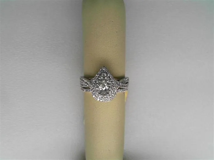 Rings 14k White Gold Pear Diamond Bridal Wedding Ring Set 1 Cttw Certified gndatlanta