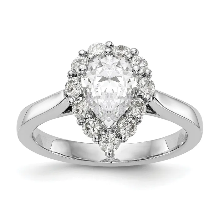 Rings 14k White Gold Pear Halo Engagement Simulated Diamond Ring Goldiacom Rings 14k White Gold Pear Halo Engagement Simulated Diamond Ring Goldiacom