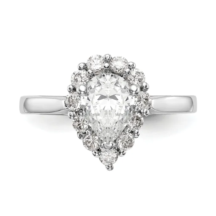 Rings 14k White Gold Pear Halo Engagement Simulated Diamond Ring Goldiacom Rings 14k White Gold Pear Halo Engagement Simulated Diamond Ring Goldiacom